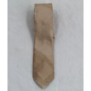 STACY ADAMS Mens Tie Geometric Paisley Pattern Gold 100% Microfiber